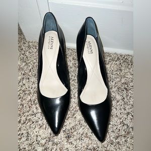 Black Alfani 3 Inch Heels, Step ‘N Flex Jeules Pumps, Leather and Pointed Toe